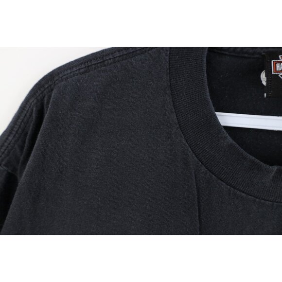 Vintage Y2K Harley Davidson Mens Large Faded Spell Out Bahamas T-Shirt Black - Picture 6 of 15